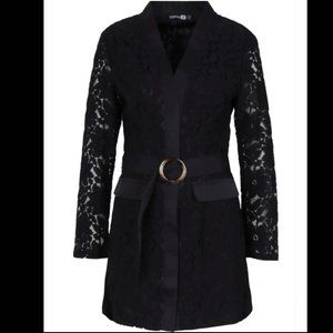 Black floral blazer dress